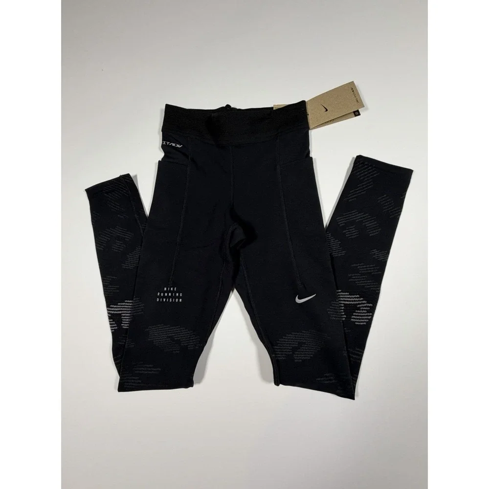 Nike Running Tights Pants Division Dri-FIT ADV Black FZ1119-010 Men's Size 2XS